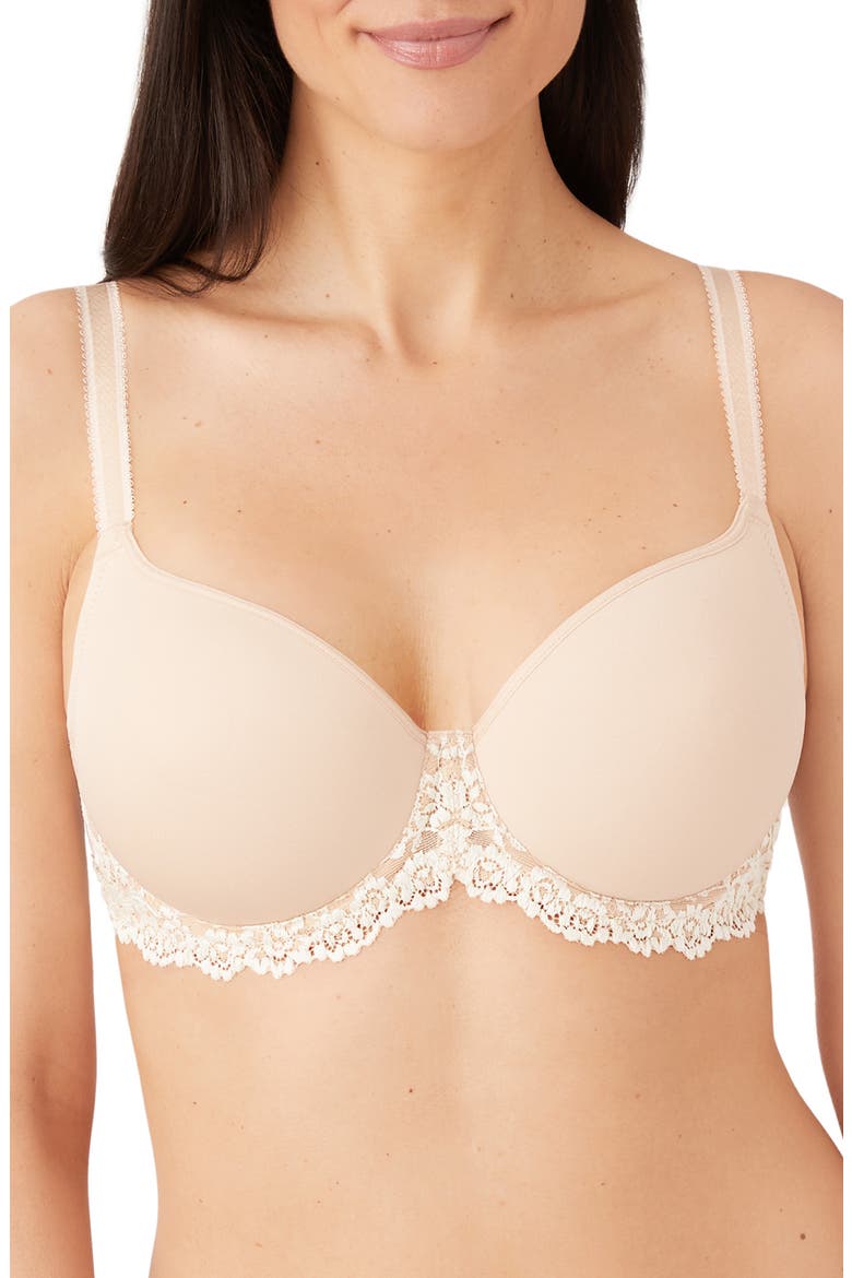 Embrace Lace® T-Shirt Bra, Main, color, NATURALLY NUDE/IVORY