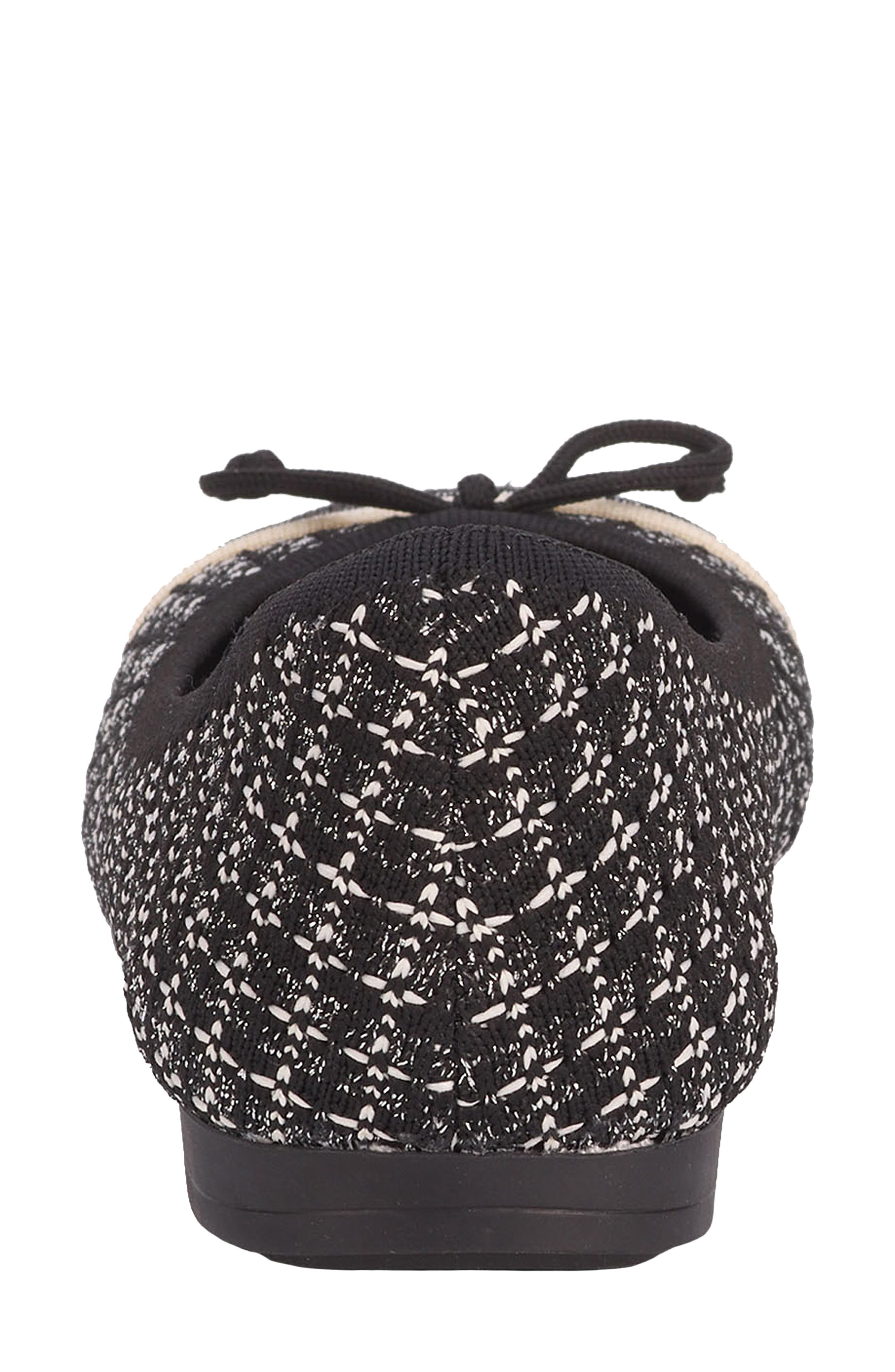 Ros Hommerson Noelle Cap Toe Ballet Flat, Alternate, color, Black Sparkle Knit