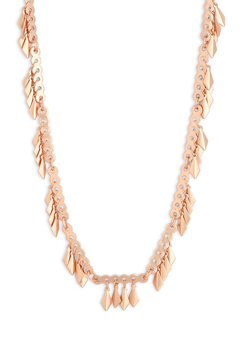 Long Fringe Necklace, Main, color, ROSE GOLD