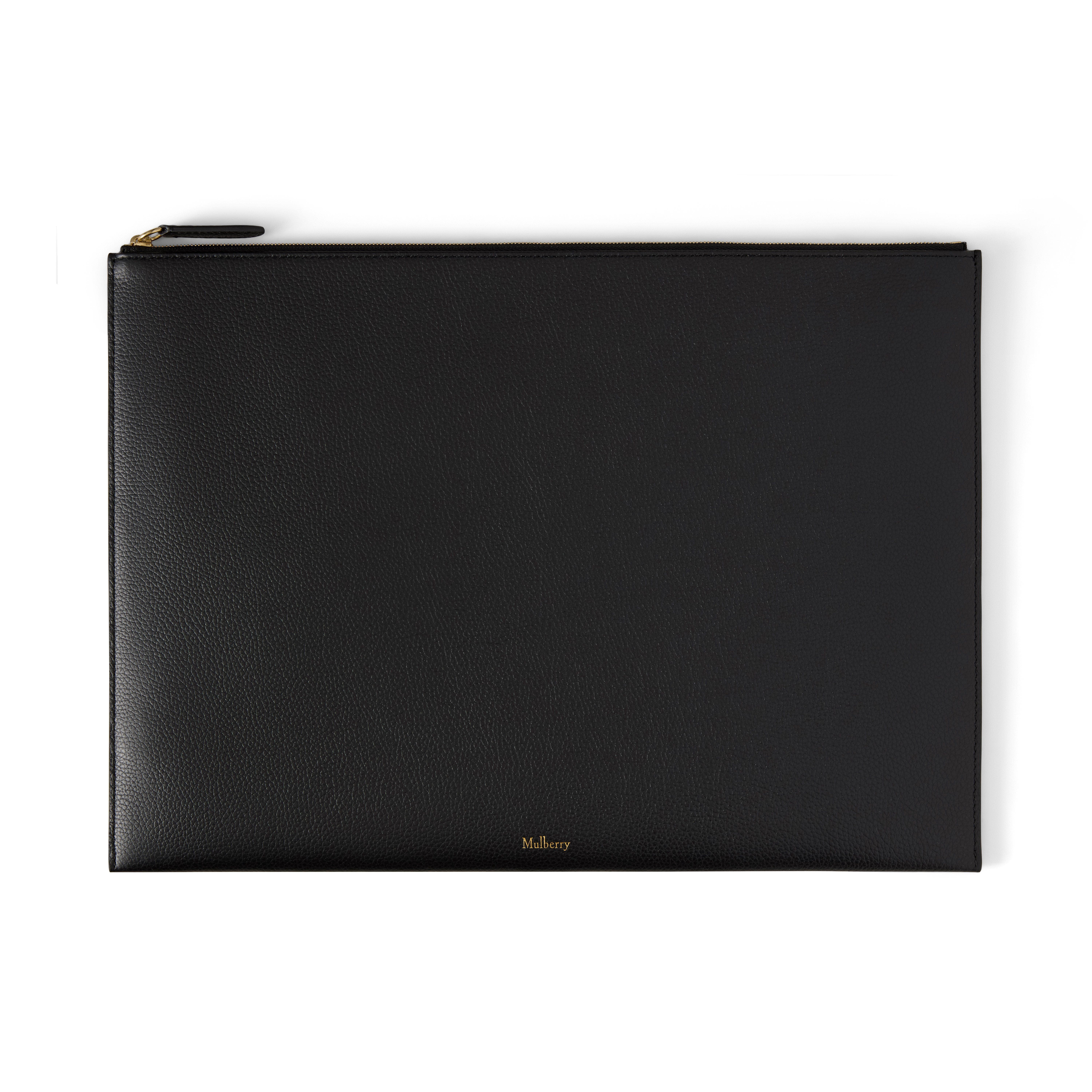 Large Zipped Flat Pouch, Main, color, Black