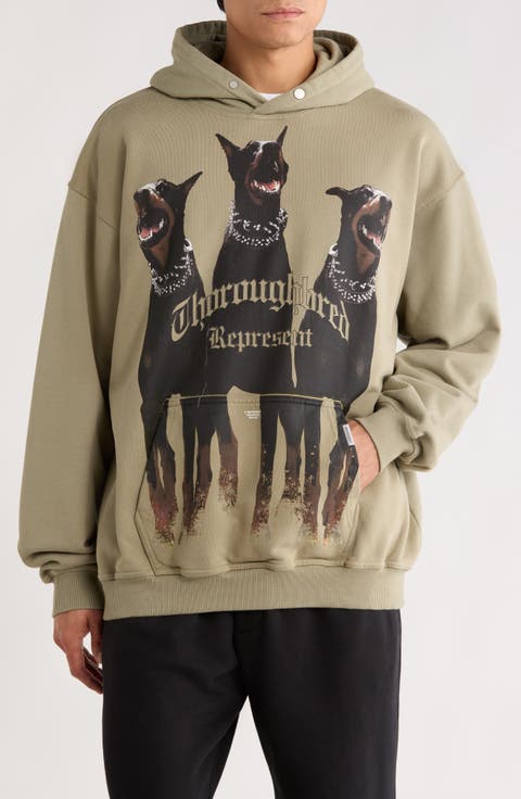 Thoroughbred Oversize Cotton Graphic Hoodie