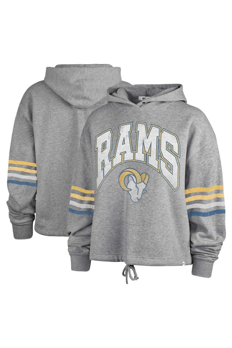 Women's '47 Heather Gray Los Angeles Rams Upland Bennett Pullover Hoodie, Main, color, Heather Gray