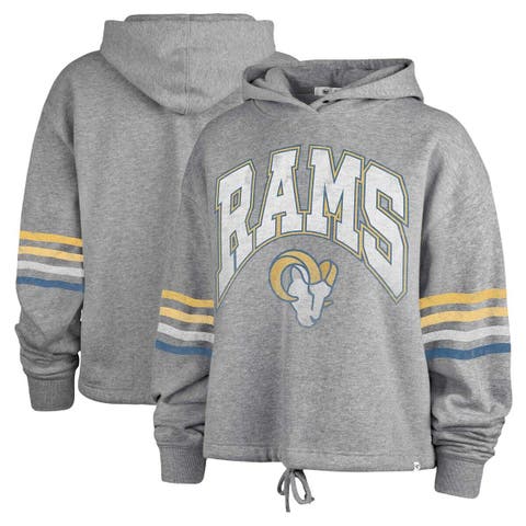 Women's '47 Heather Gray Los Angeles Rams Upland Bennett Pullover Hoodie