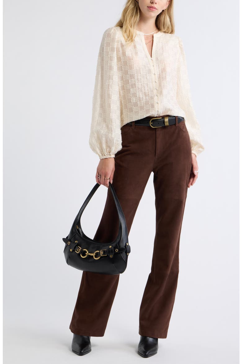 Textured Button Front Shirt, Alternate, color, IVORY ANTIQUE