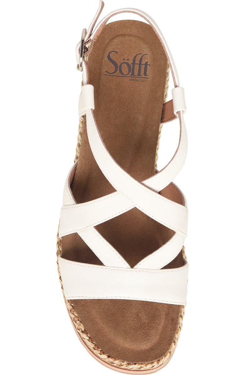 Söfft Devyn Slingback Espadrille Platform Wedge Sandal, Alternate, color, True White