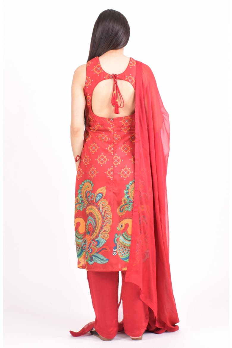 Noel Silk Salwar Kameez, Alternate, color, Red