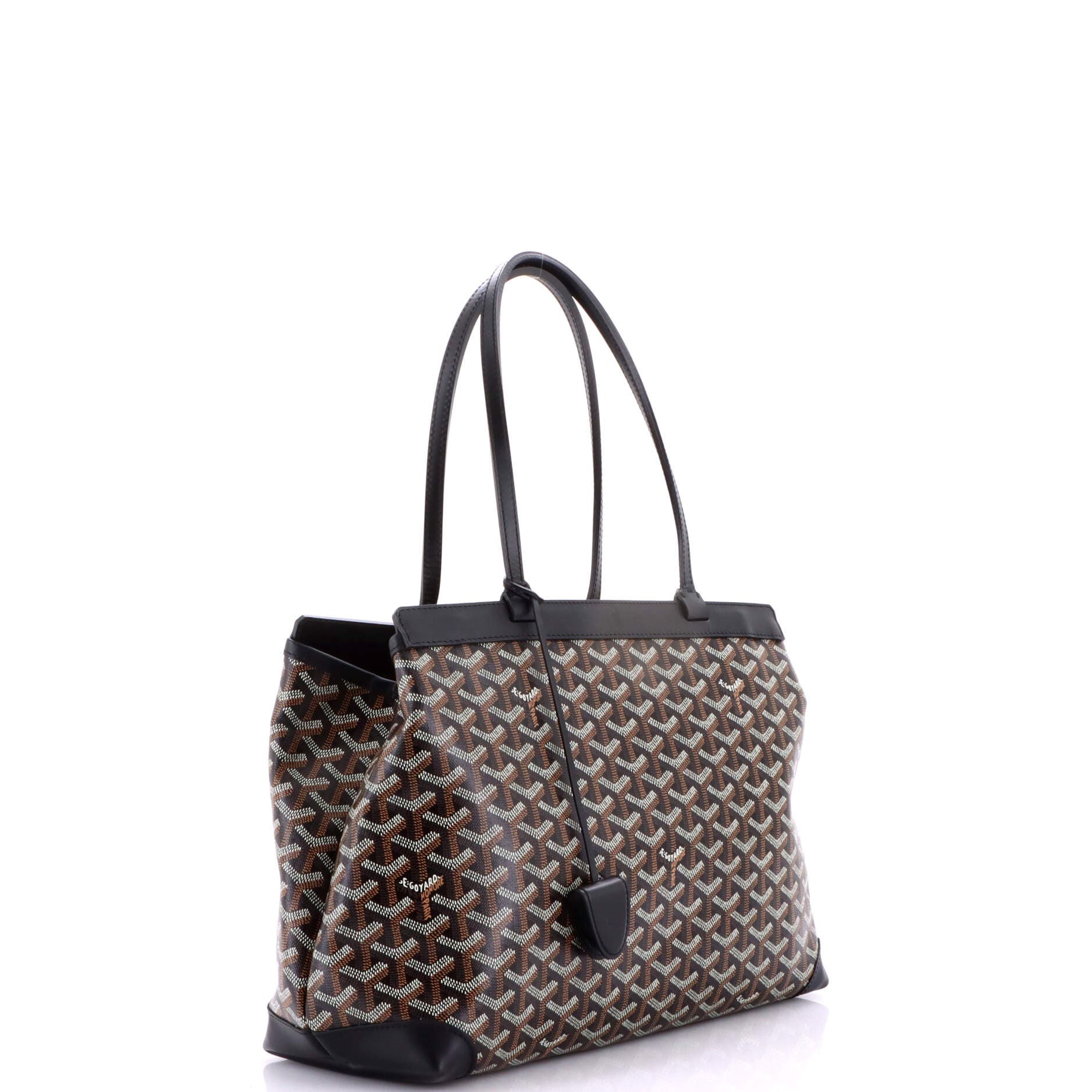 Pre-Owned Goyard Bellechasse Bag Coated Canvas PM, Alternate, color, Black