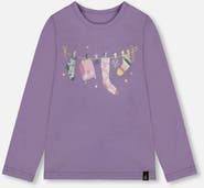 Deux par Deux Organic Cotton Jersey Top with Owl