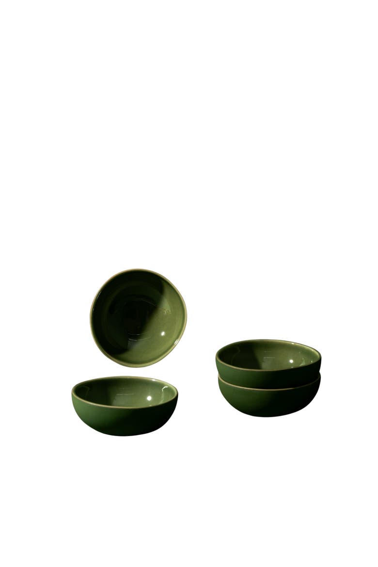 Stoneware Condiment Bowl Dadasi - Set of 4, Main, color, Matte Green