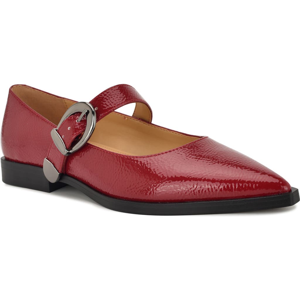 Nine West Katrel Mary Jane Flat In Red