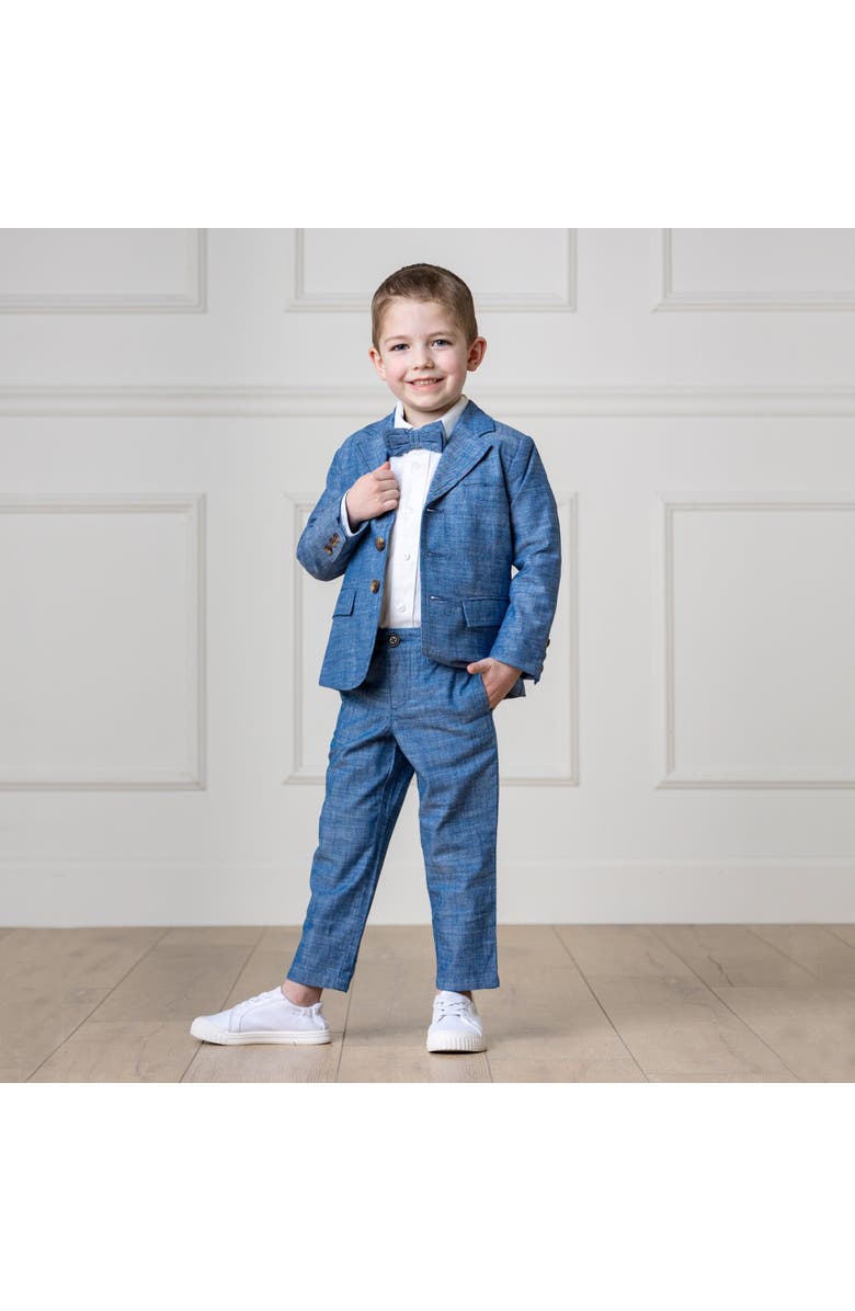 Hope & Henry Boys' Organic Chambray Suit Pant, Toddler, Alternate, color,