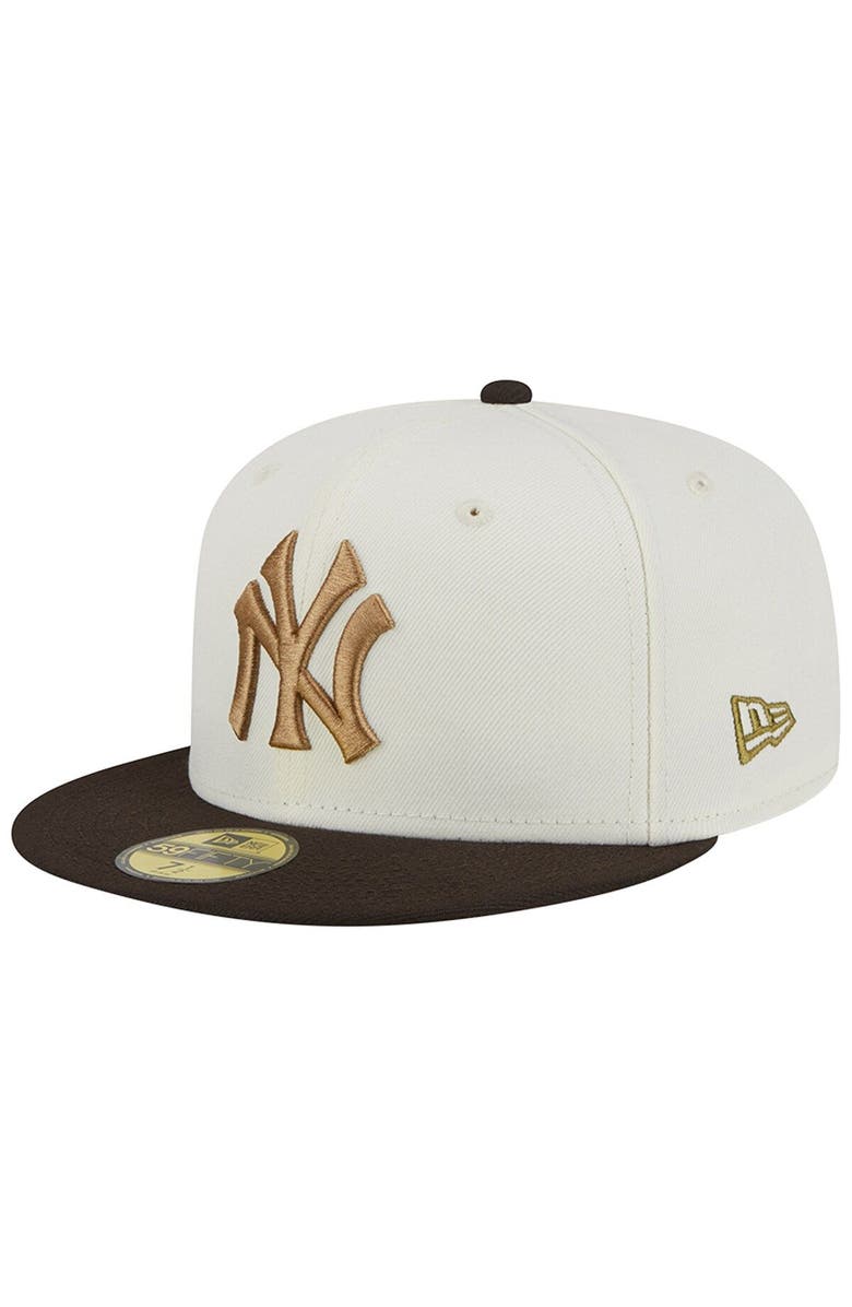 New Era Men's New Era White/Brown New York Yankees 1956 World Series 59FIFTY Fitted Hat, Alternate, color, 