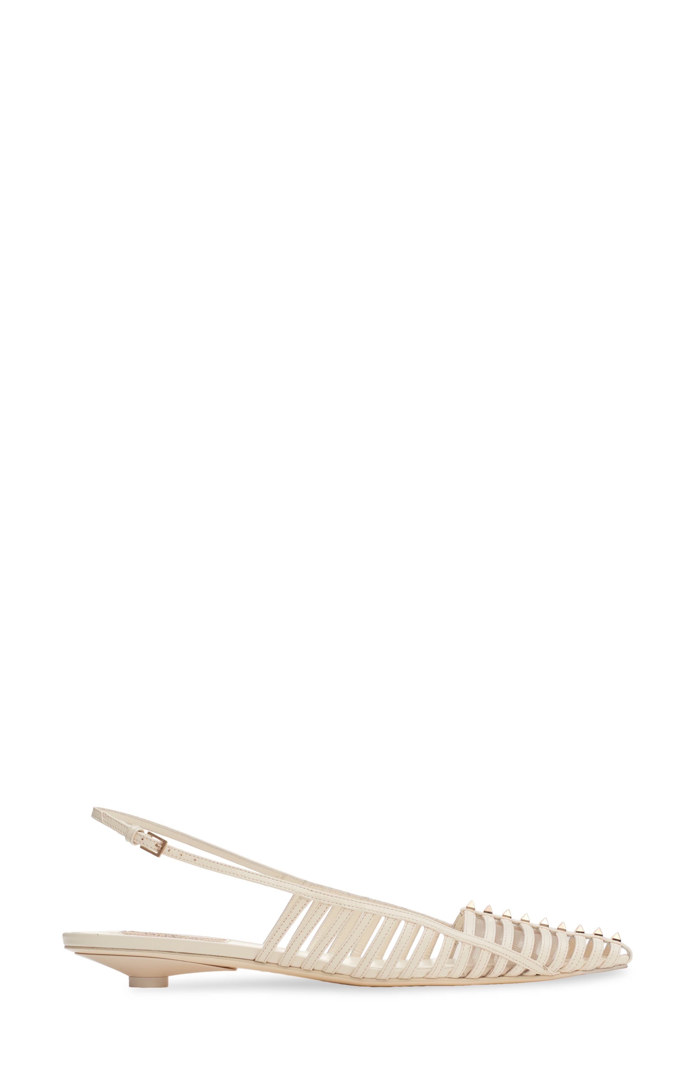 Valentino Garavani Rockstud Wispy Pointed Toe Slingback Flat, Alternate, color, 