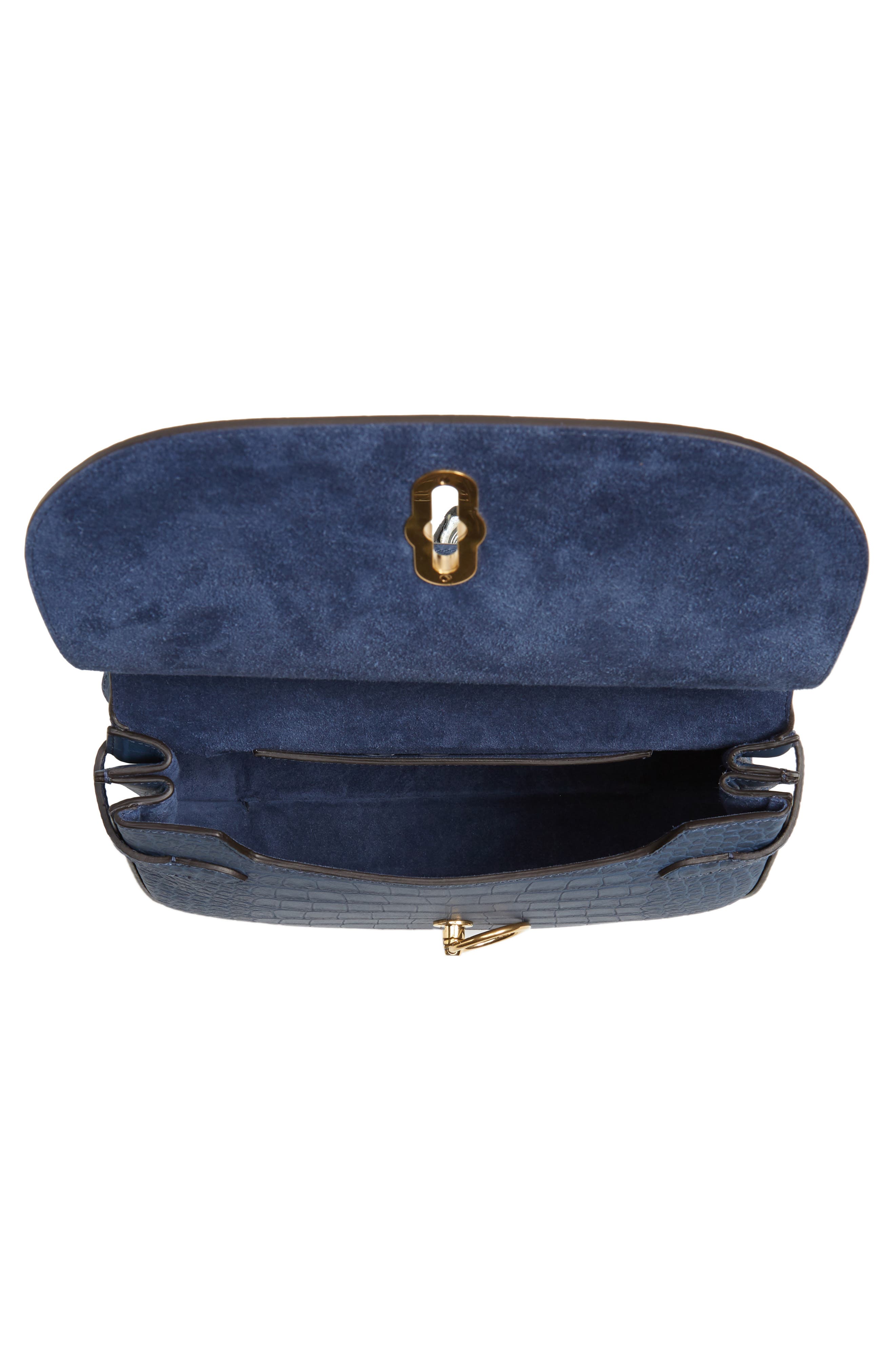 Mulberry Amberley Croc Embossed Leather Crossbody Bag, Alternate, color, 