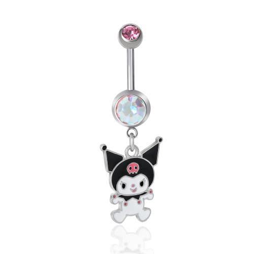 Hello Kitty Kuromi Stainless Steel Dangle Belly Button Ring In Metallic