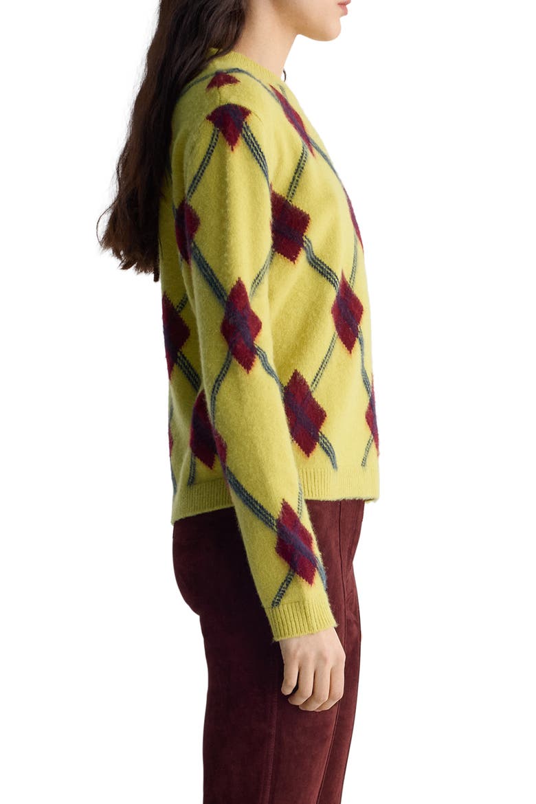 Matteo Argyle Crewneck Sweater, Alternate, color, POLLEN
