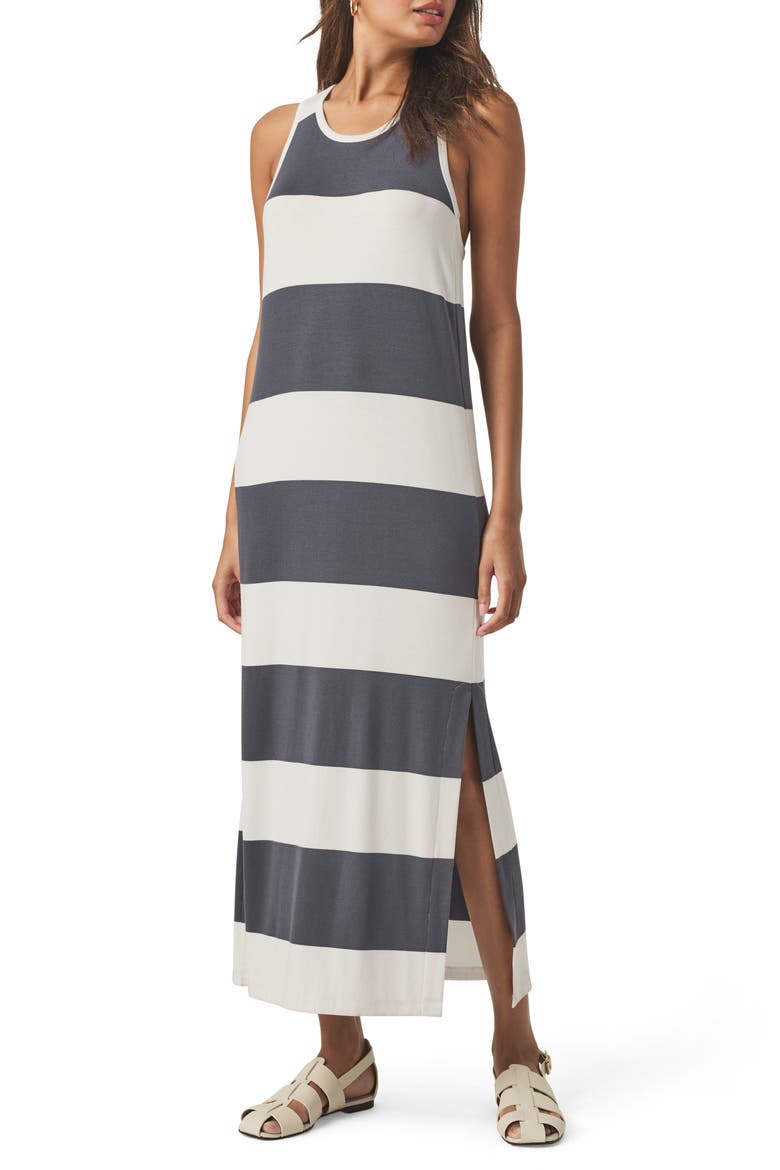 Jenna Stripe Tank Dress, Main, color, WHITE/ INK