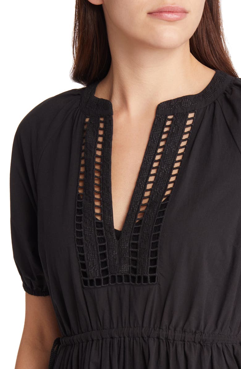 Madewell Ladder Embroidery Poplin Midi Dress, Alternate, color, 