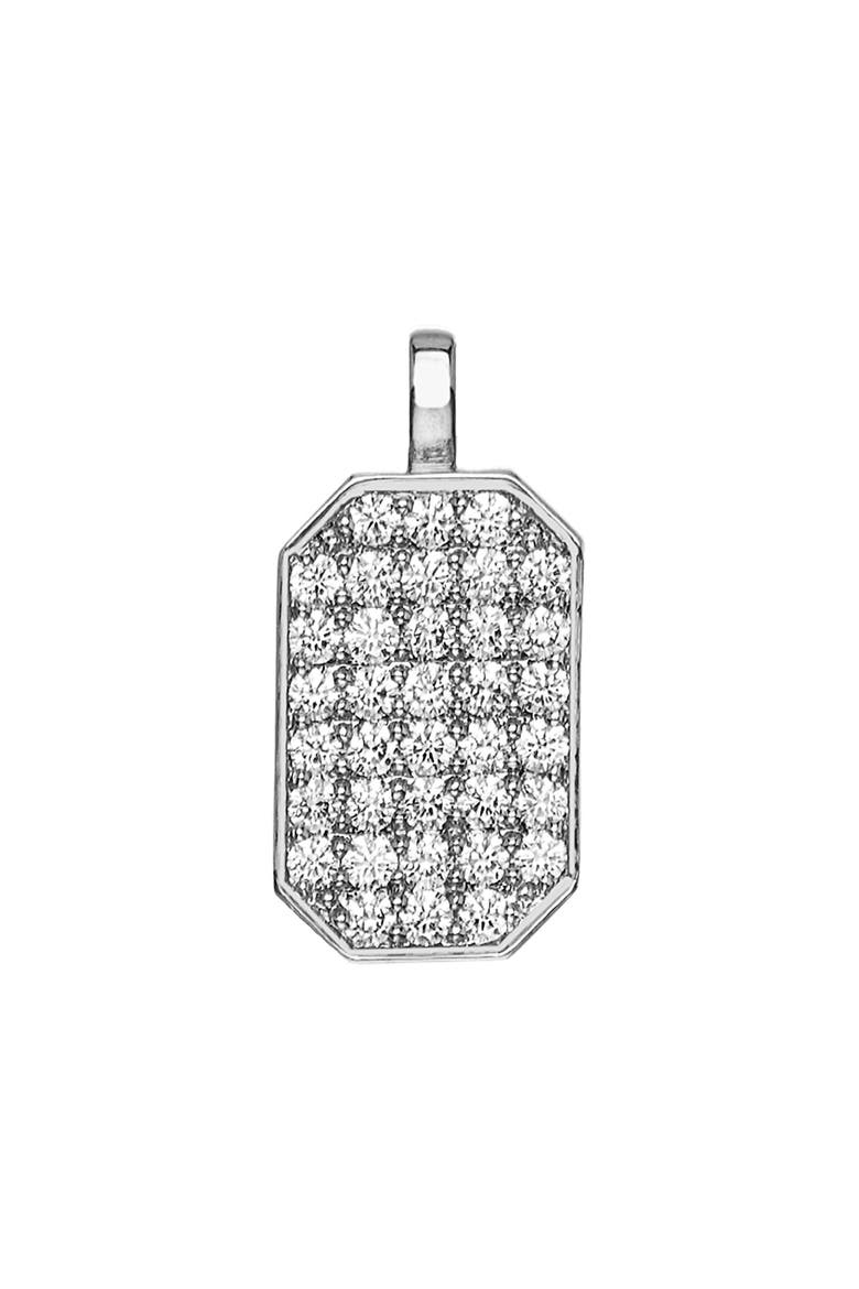 Pavé Diamond Tag Pendant, Main, color, 18K WG