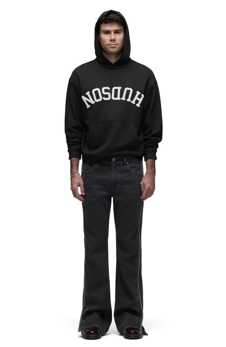 Hudson Jeans Classic Flipped Logo Hoodie, Alternate, color, Black