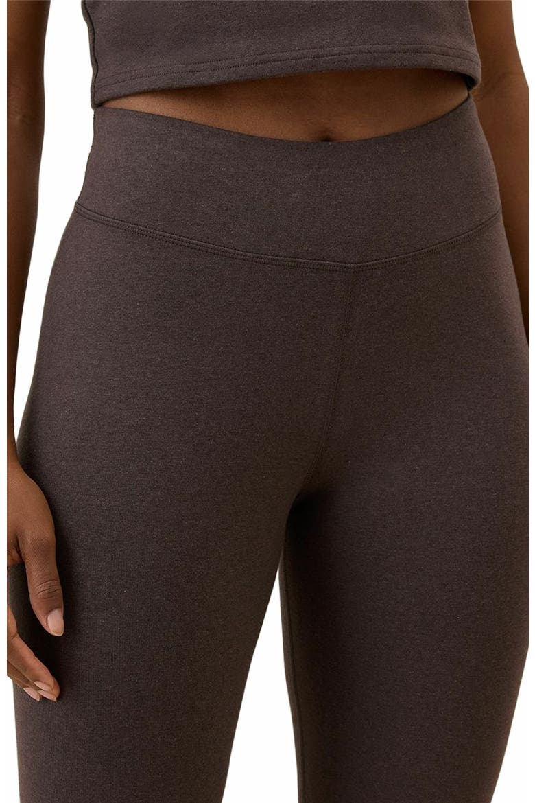 On the Go-To Cropped Bootcut Legging Made with Organic Cotton, Alternate, color, Chocolate Heather