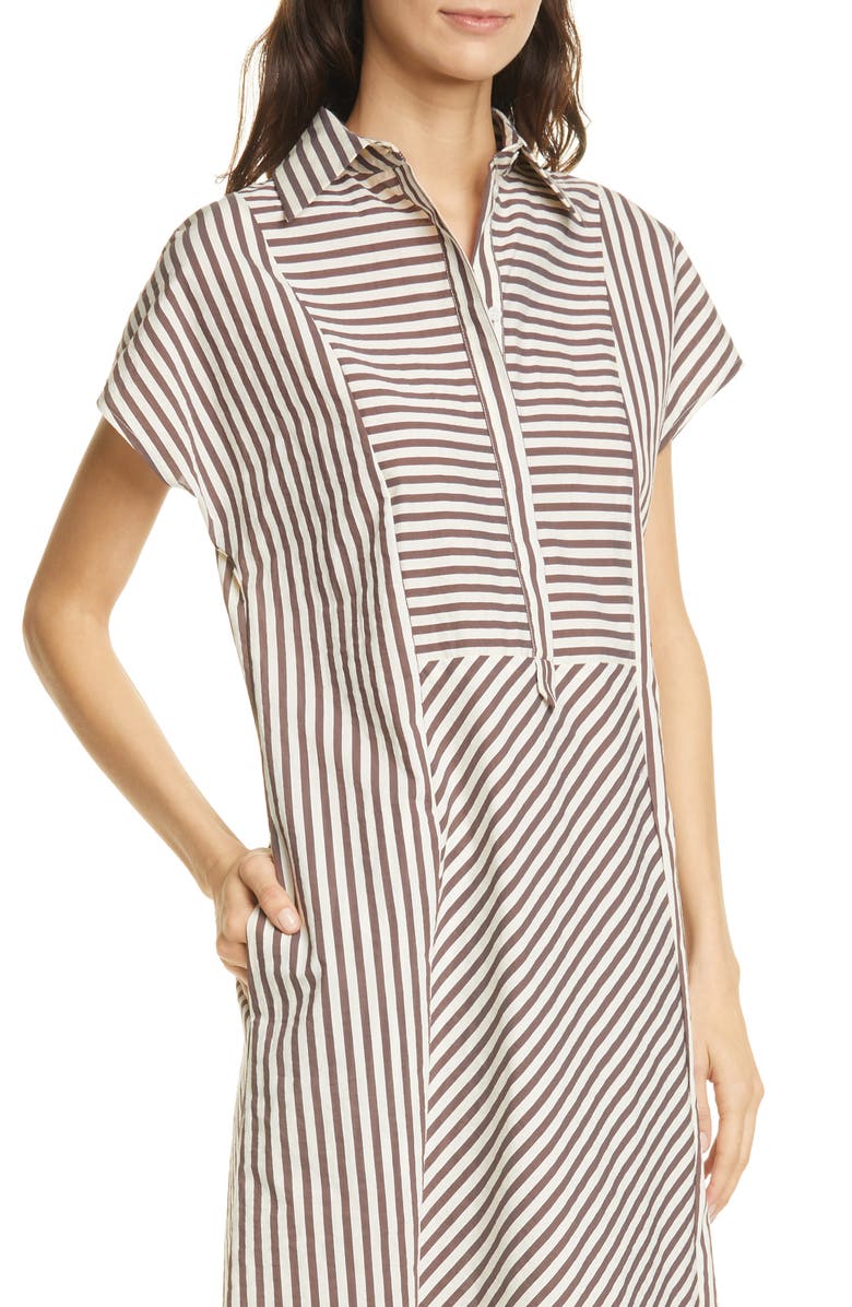 SEVENTY VENEZIA Seventy Striped Popover Midi Dress, Alternate, color,