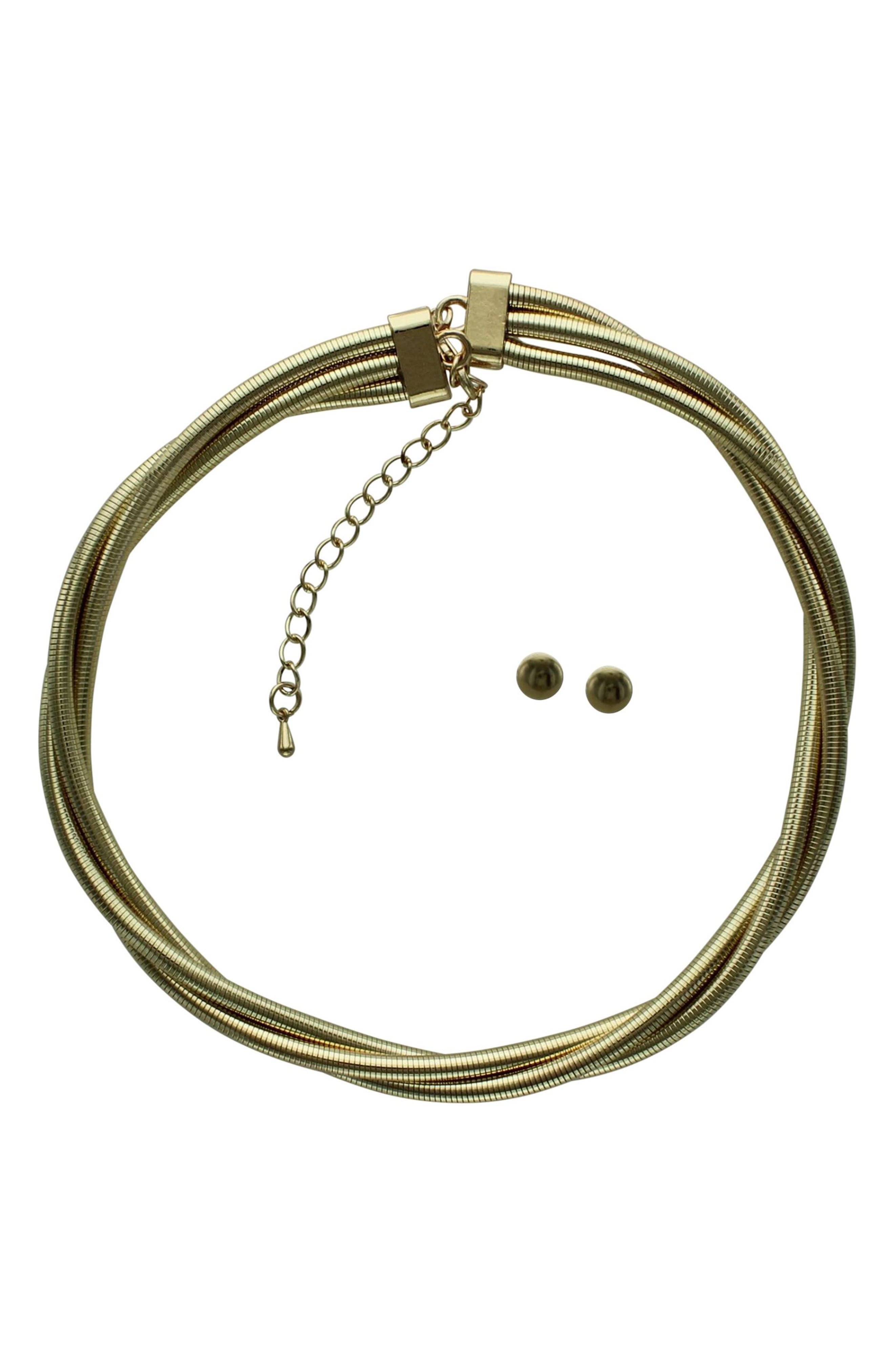 OLIVIA WELLES Twist Tube Chain Necklace