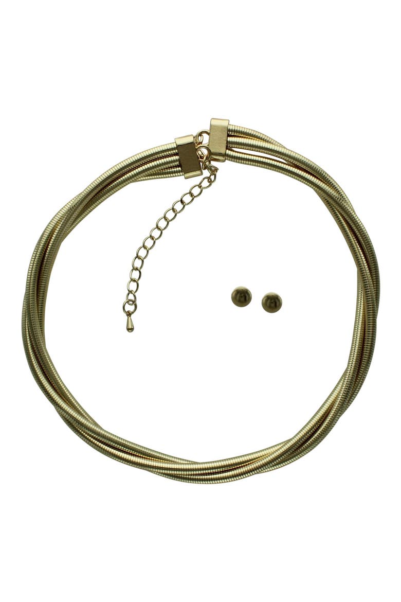 Twist Tube Chain Necklace, Main, color, GOLD