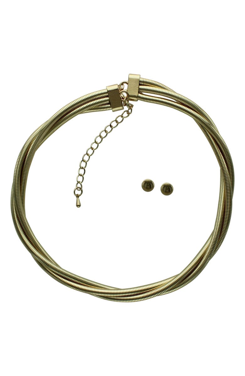 OLIVIA WELLES Twist Tube Chain Necklace, Main, color, Gold