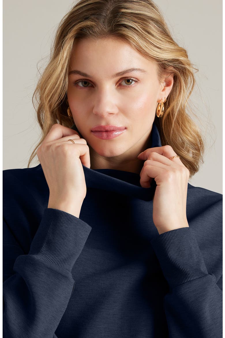 DreamGlow Mock Neck Top, Alternate, color, NAVY BLUE