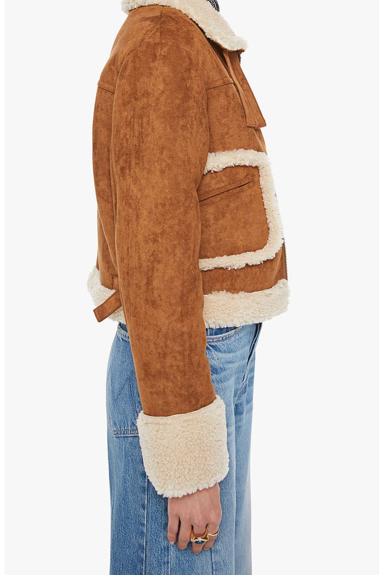 The On Thin Ice Faux Suede Faux Shearling Trim Jacket, Alternate, color, STORY UNTOLD