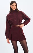 Miss Circle Farryn Vegan Suede Cropped Bomber Jacket