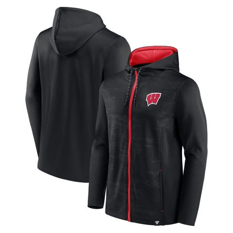 Men's Fanatics Branded Black Wisconsin Badgers Ball Carrier Full-Zip Hoodie