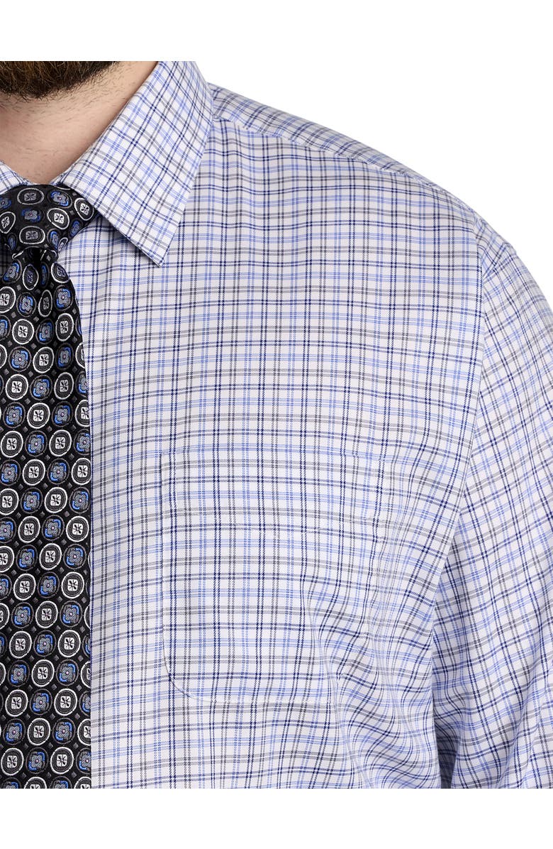 Oak Hill Premium by DXL Grid Patterned Dress Shirt, Alternate, color, White