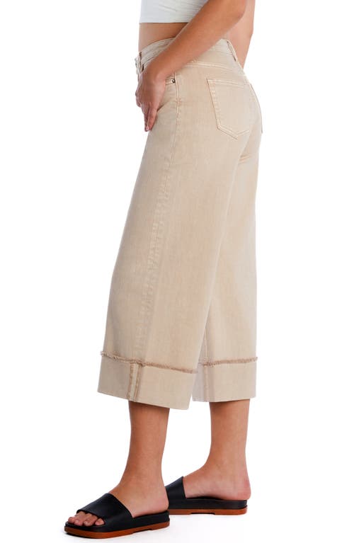 Hint Of Blu Cuffed Ankle Wide Leg Jeans In Smoke Sand