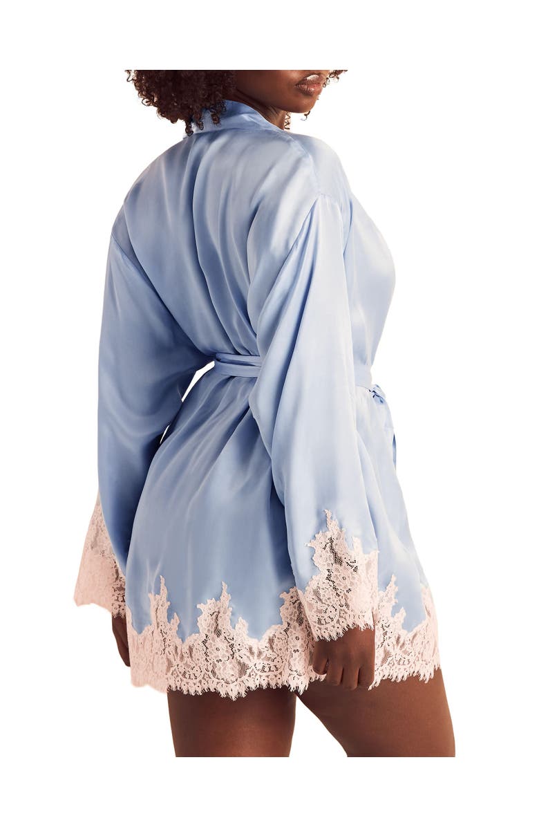 Adore Me Vegan Atelier Collection Silk Robe, Alternate, color, Medium Blue