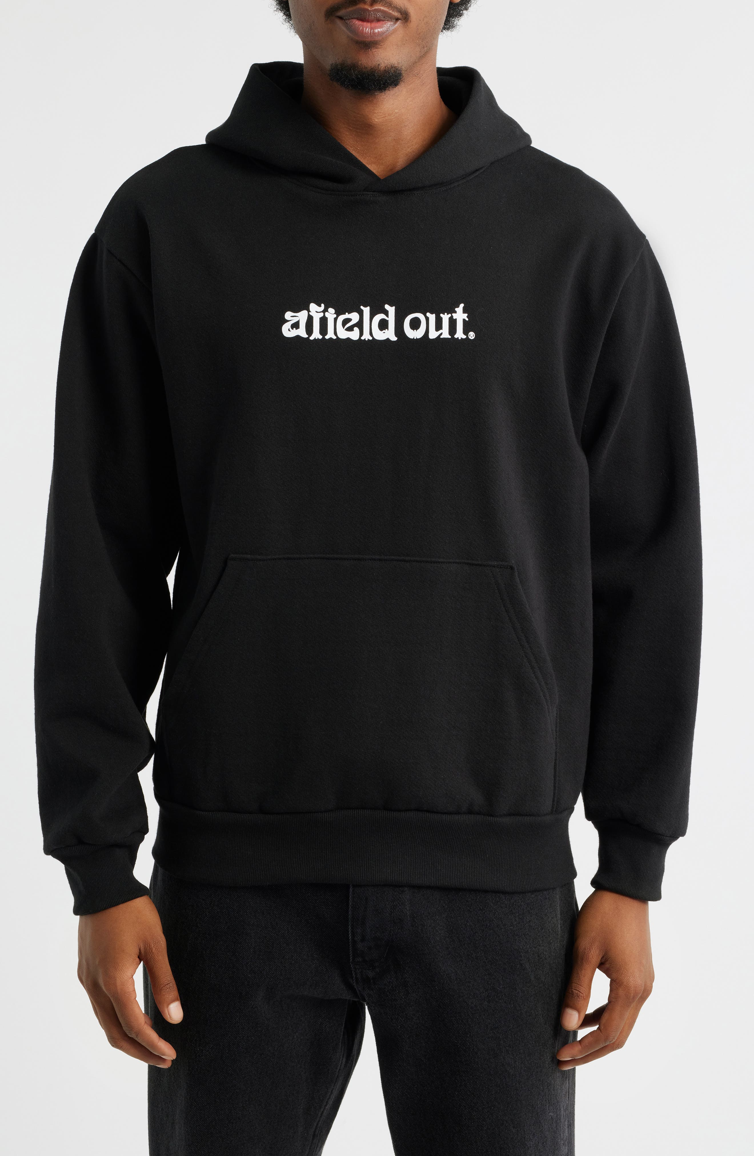 Afield Out Abyss Logo Cotton Fleece Graphic Hoodie