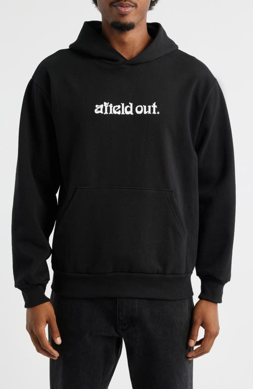 Afield Out Abyss Logo Cotton Fleece Graphic Hoodie in Black  product