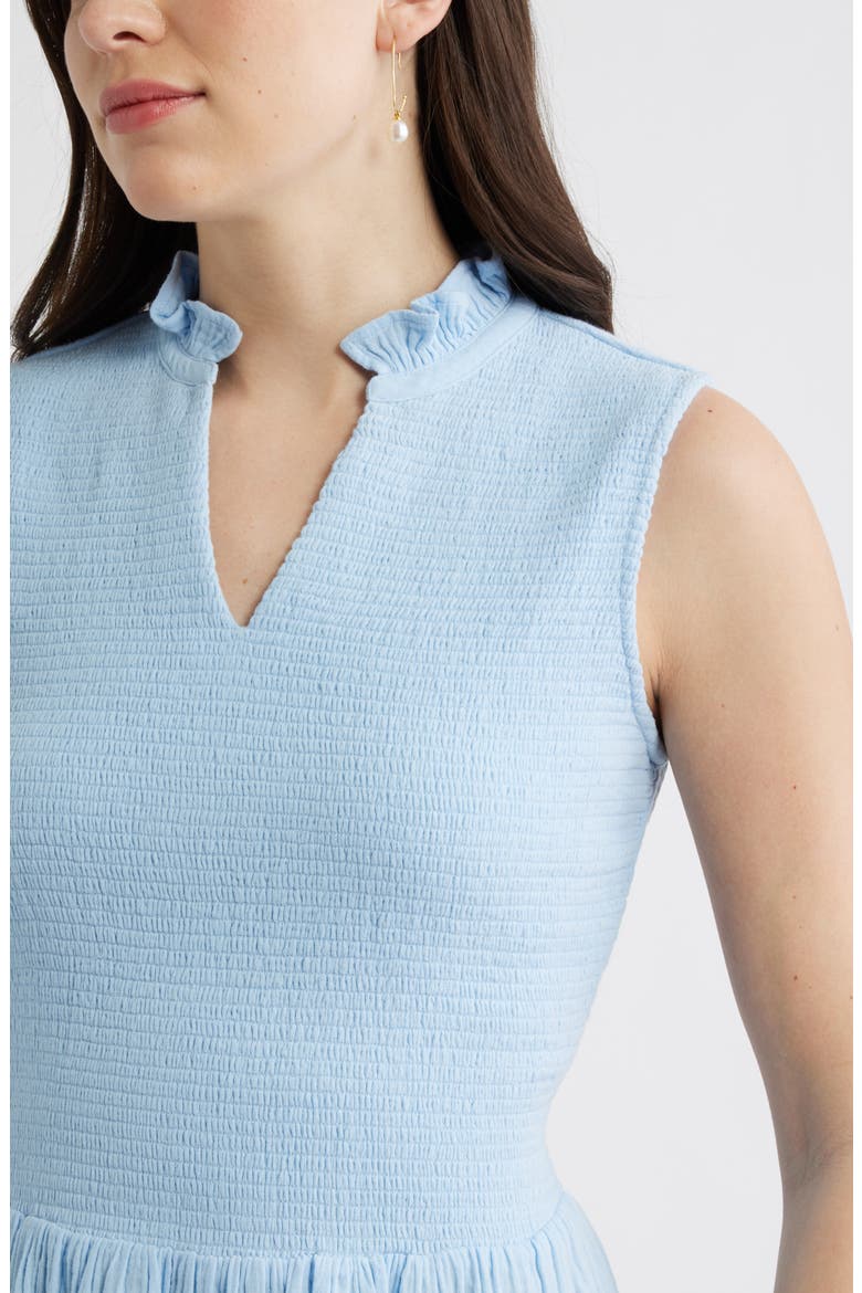Smock Gauze Minidress, Alternate, color, BLUE WINDSURFER