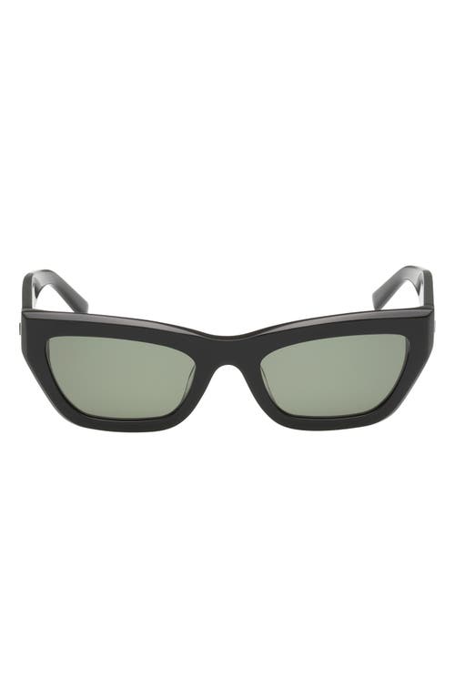ABERCROMBIE & FITCH 52mm Cat Eye Sunglasses in Shiny Black /Dark Green Lens  product