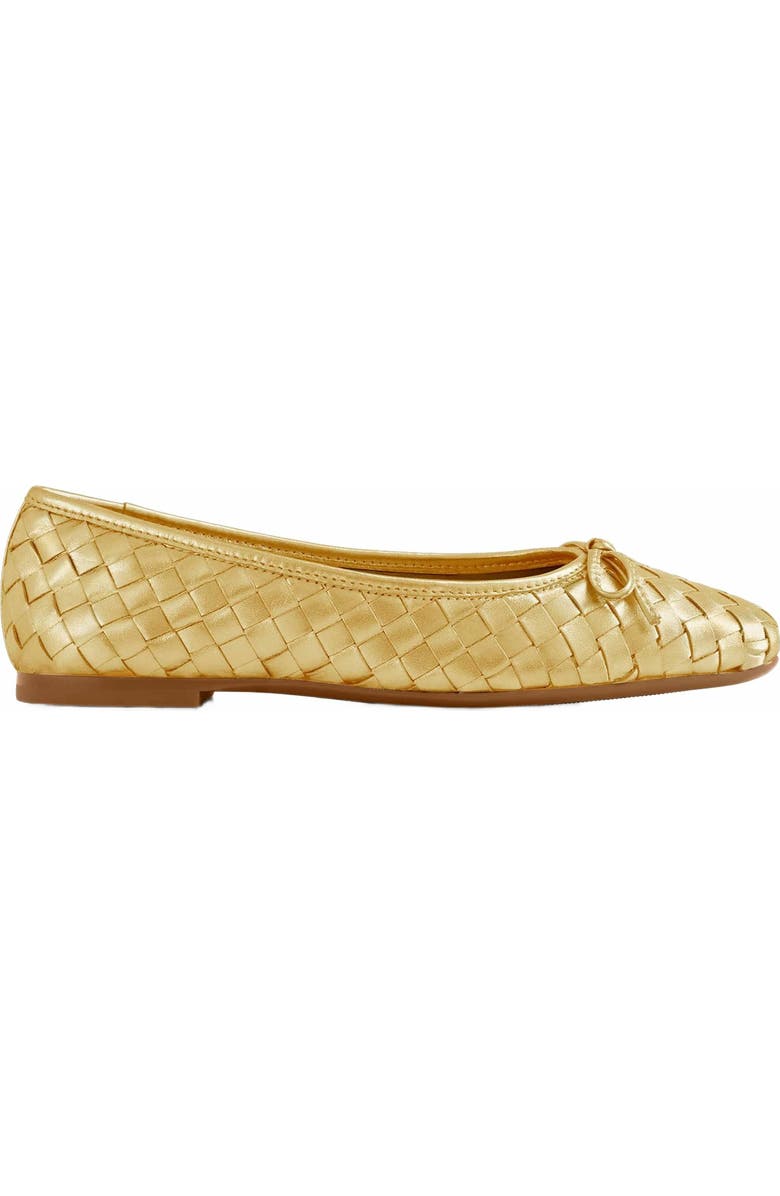 Bernardo Footwear Gwynn Woven Ballet Flat, Main, color, Gold