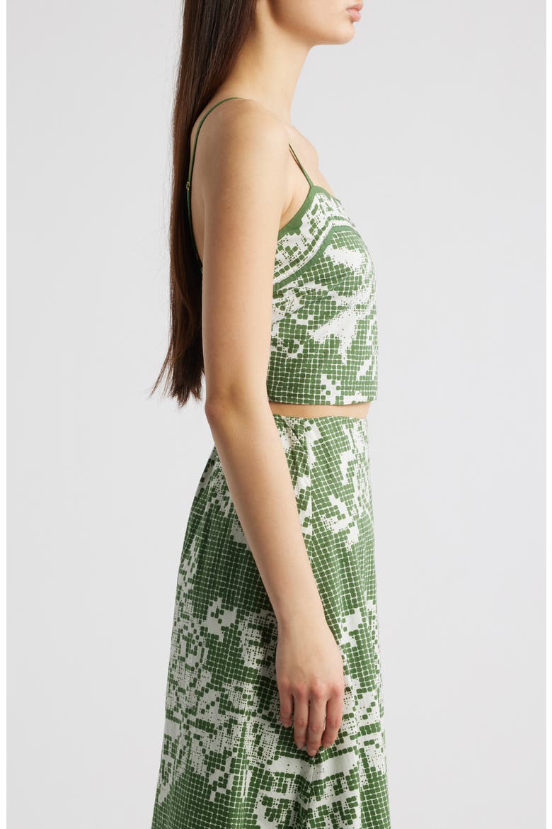 Juniper Print Cotton Poplin Crop Top, Alternate, color, VERDANT FLIGHT