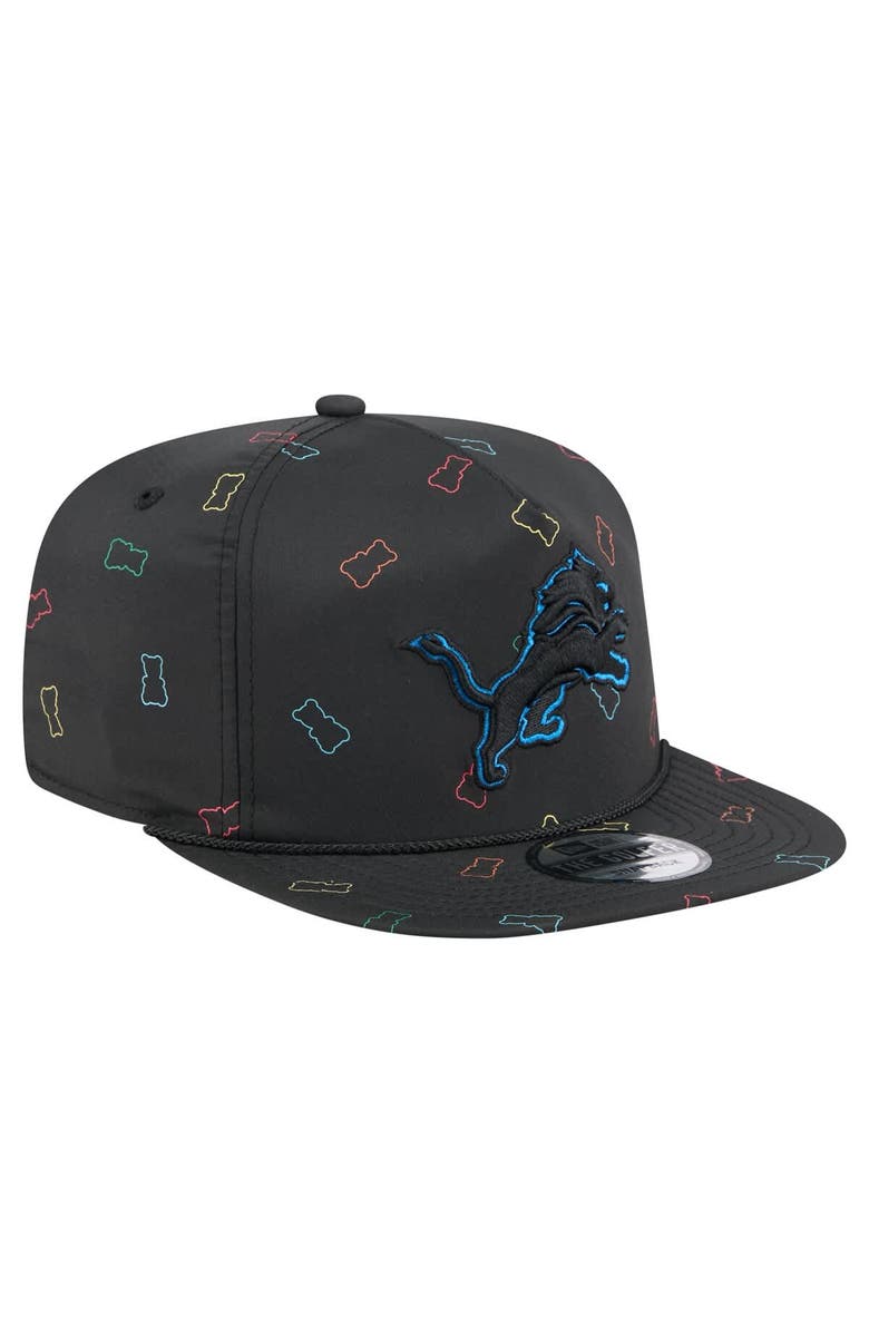 New Era Men's New Era Black Detroit Lions Gummy Golfer Snapback Hat, Alternate, color, Black