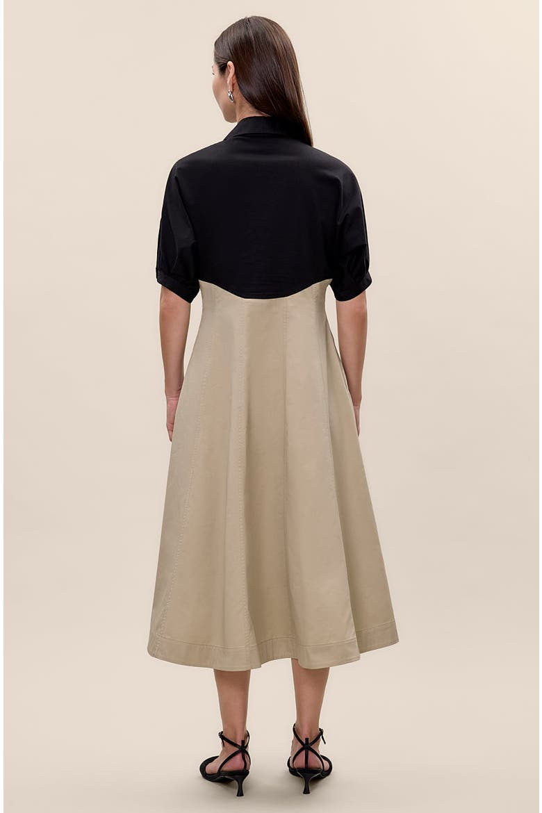Elspeth Colorblock Dress, Alternate, color, Black/Tan