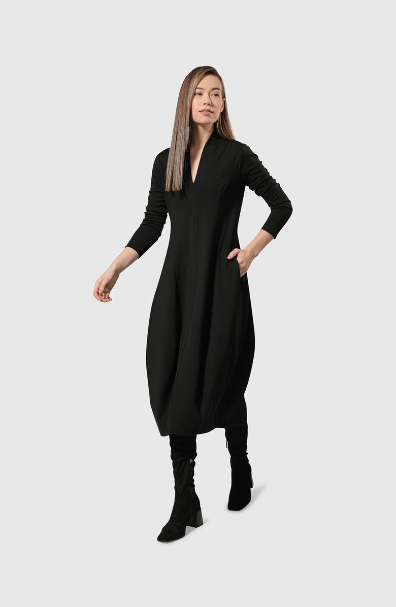Alembika Essential Pockets Cocoon Dress, Alternate, color, Black