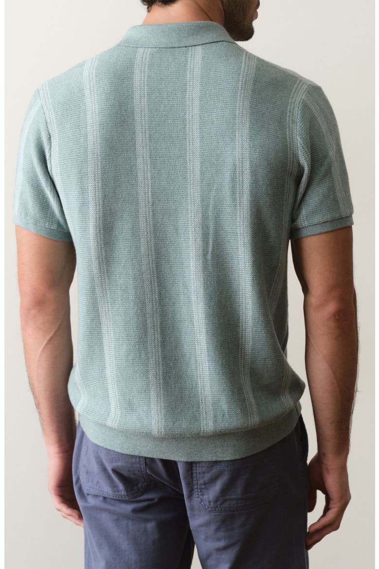 Liam Johnny Collar Polo, Alternate, color, TOPAZ STRIPE