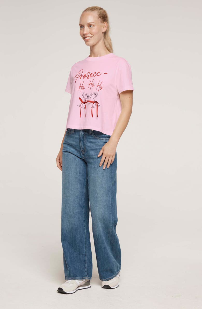 Wildfox Jaime Prosecc Ho Ho Ho Graphic T-Shirt, Alternate, color, Lilac Snow