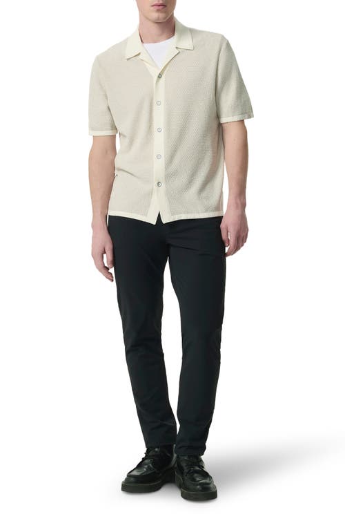 Rag & Bone Zig-zag Avery Short Sleeve Shirt In Ivory