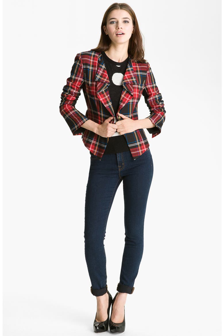 Tartan Blazer, Alternate, color, CRIMSON