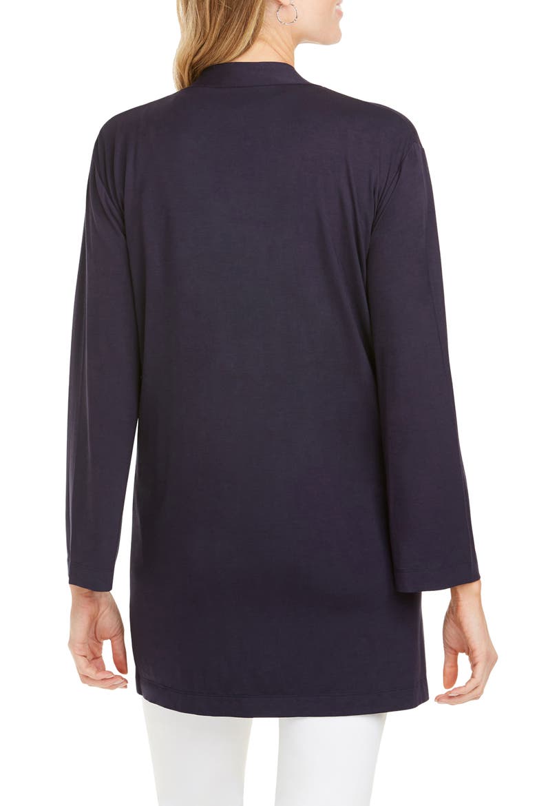 Lessie Jersey Knit Open Front Cardigan, Alternate, color, NAVY